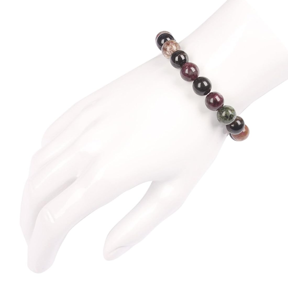 Pulsera 10mm Clásico Turmalina Redondo