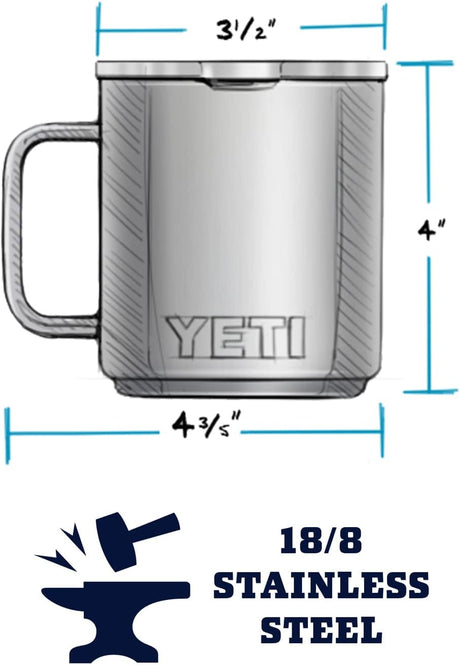 Taza apilable YETI Rambler 10 oz, acero inoxidable, aislada