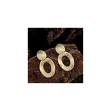 Aretes de clip geométricos de plata de oro mate