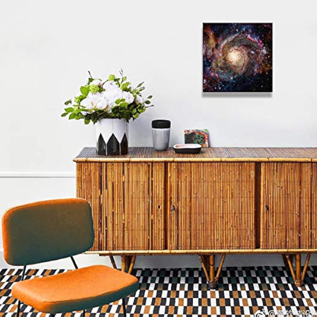 Sunfrower - Lienzo decorativo en blanco y negro