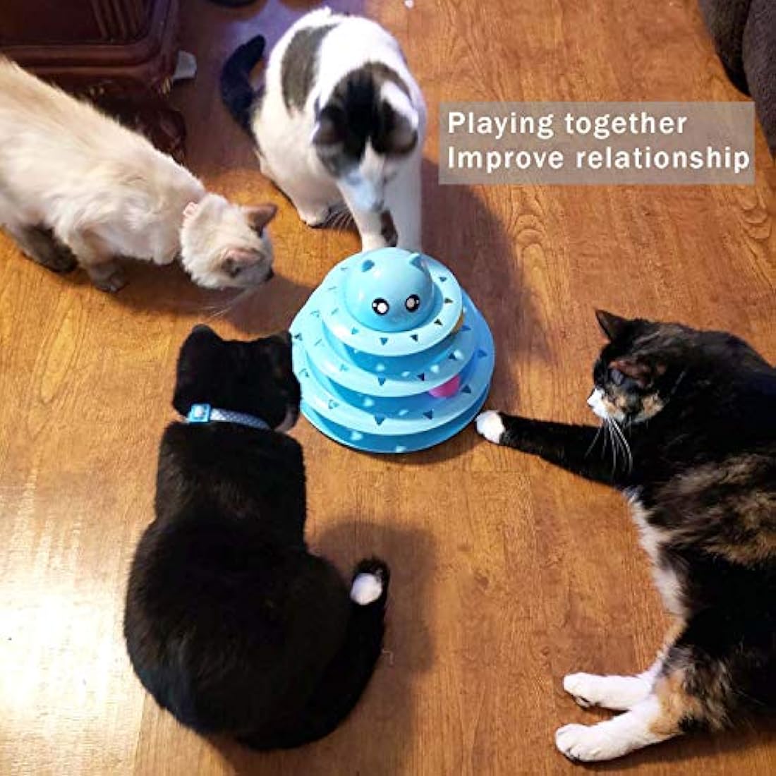 UPSKY Cat Toy Roller Cat Toys 3 Level Towers Tracks Roller
