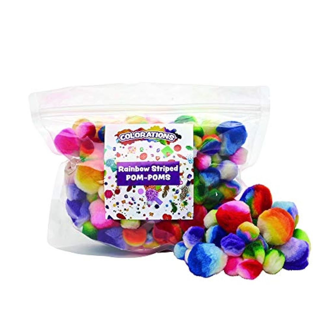 Pomones de rayas multicolor para artes y manualidades