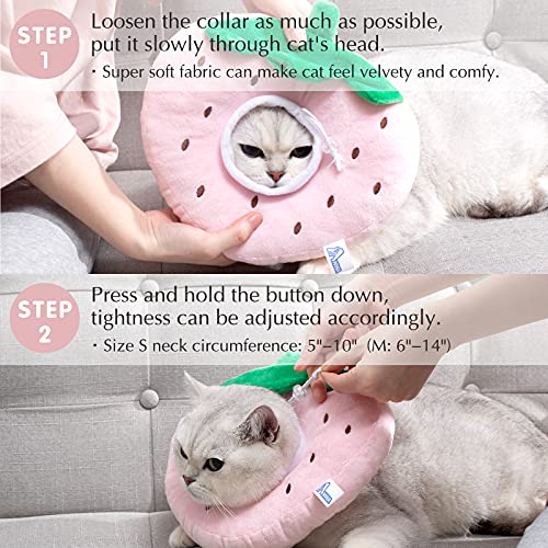 COLLAR de cono ajustable para gatos suave, lindo collar de recuperación de gatos, conos de gato después de la cirugía para gatitos