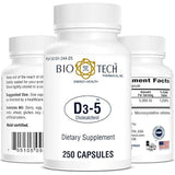 Bio-Tech Vitamina farmacal D3 (D3 5 K UI, 250 unidades)