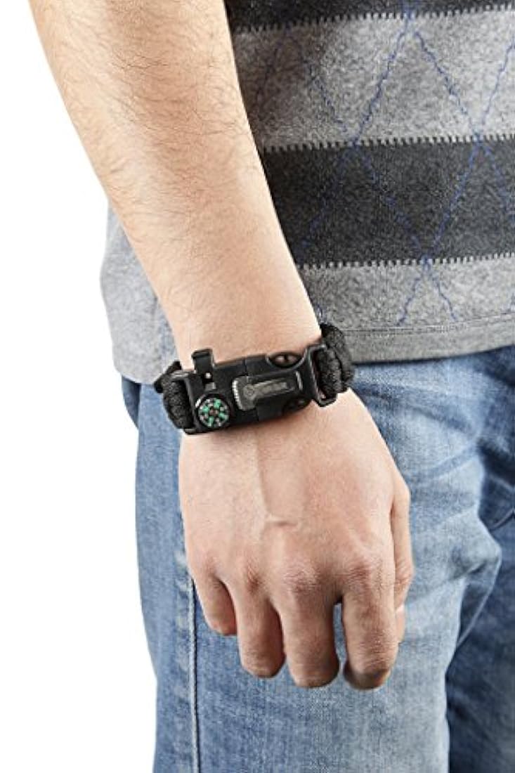 Pulsera de supervivencia (paquete de 2) brújula, encendedor