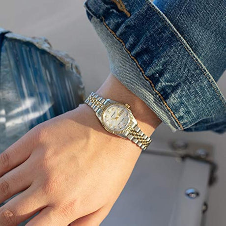 reloj  brasalete, dos tonos de cristal