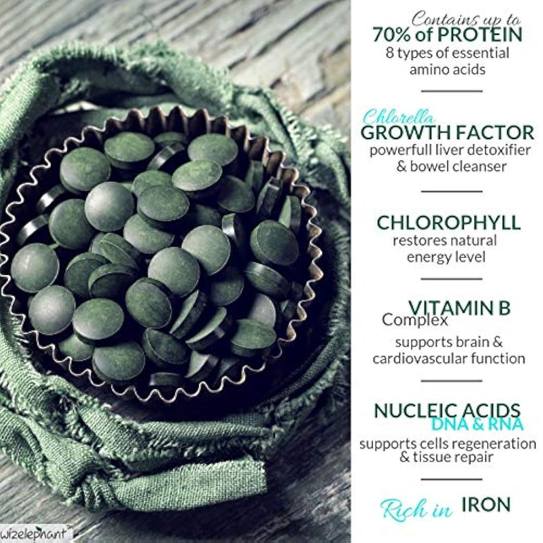 2 en 1 tabletas de cloro y espirulina.
