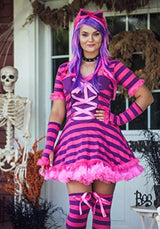 Disfraz de gato Wonderland de talla grande para adulto