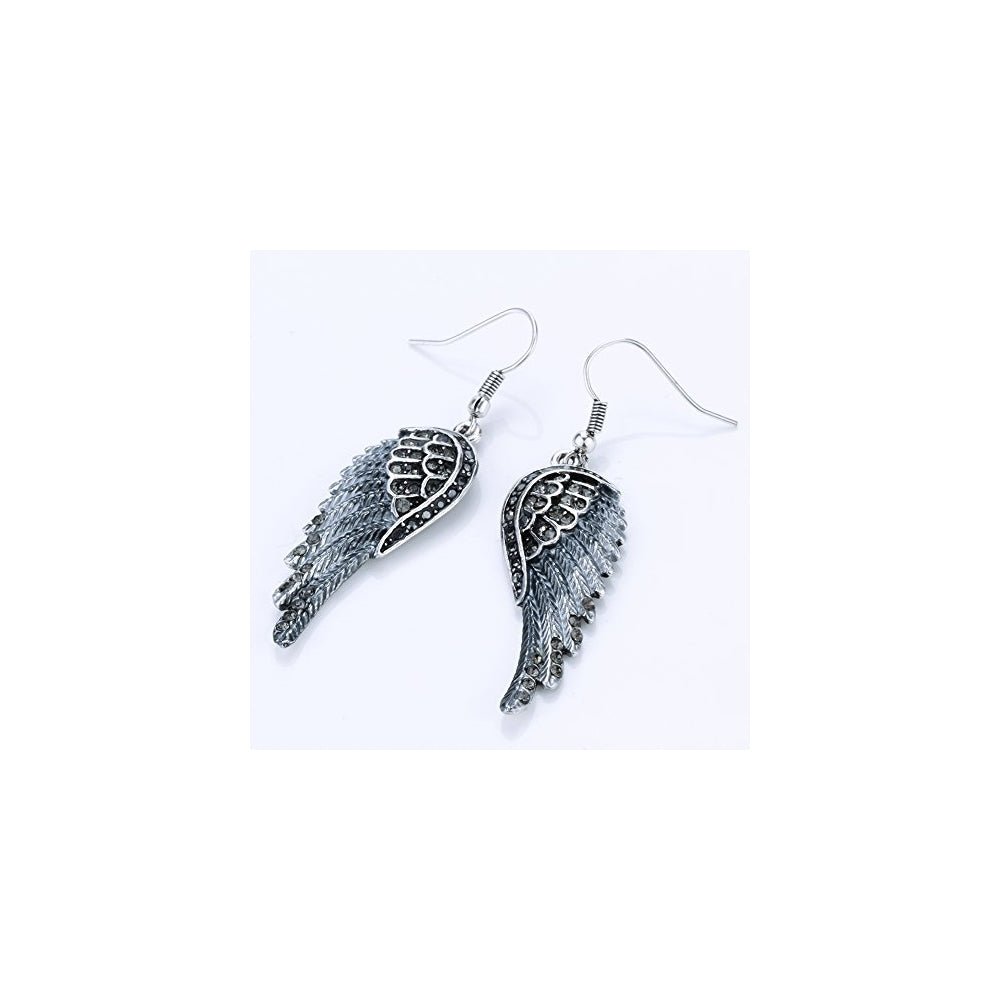 Aretes colgantes diseño de alas de ángel hipoalergénicos