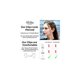Aretes de clip para mujer de plata