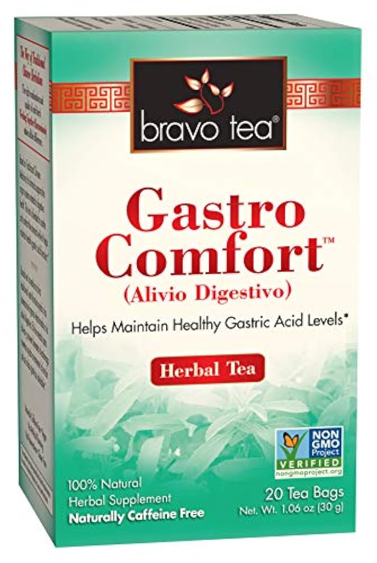 Bravo Tea, Gastro Comfort té de hierbas, sin cafeína, 20 bolsas de té