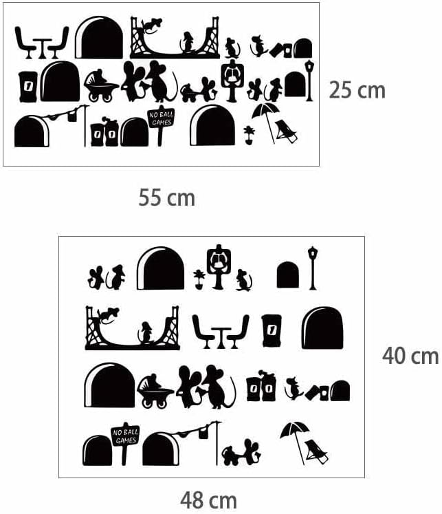 Interesante etiqueta engomada del agujero del ratón extraíble personalizada moda creativa fondo pegatinas de pared para sala de estar escaleras