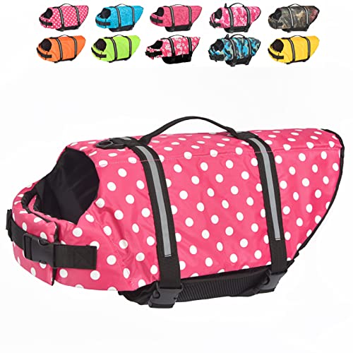 Doglay Chaleco salvavidas para perros con rayas reflectantes