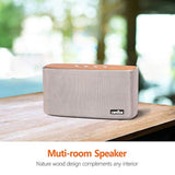 Altavoces Bluetooth COMISO, altavoz inalámbrico de 30 W de madera alta para el hogar y al aire libre, altavoz de subwoofer para sonido estéreo de graves súper bajos, Bluetooth V4.2 de 100 pies y 12H tiempo de reproducción