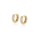 Aretes de aro con circonita cúbica  chapados en oro