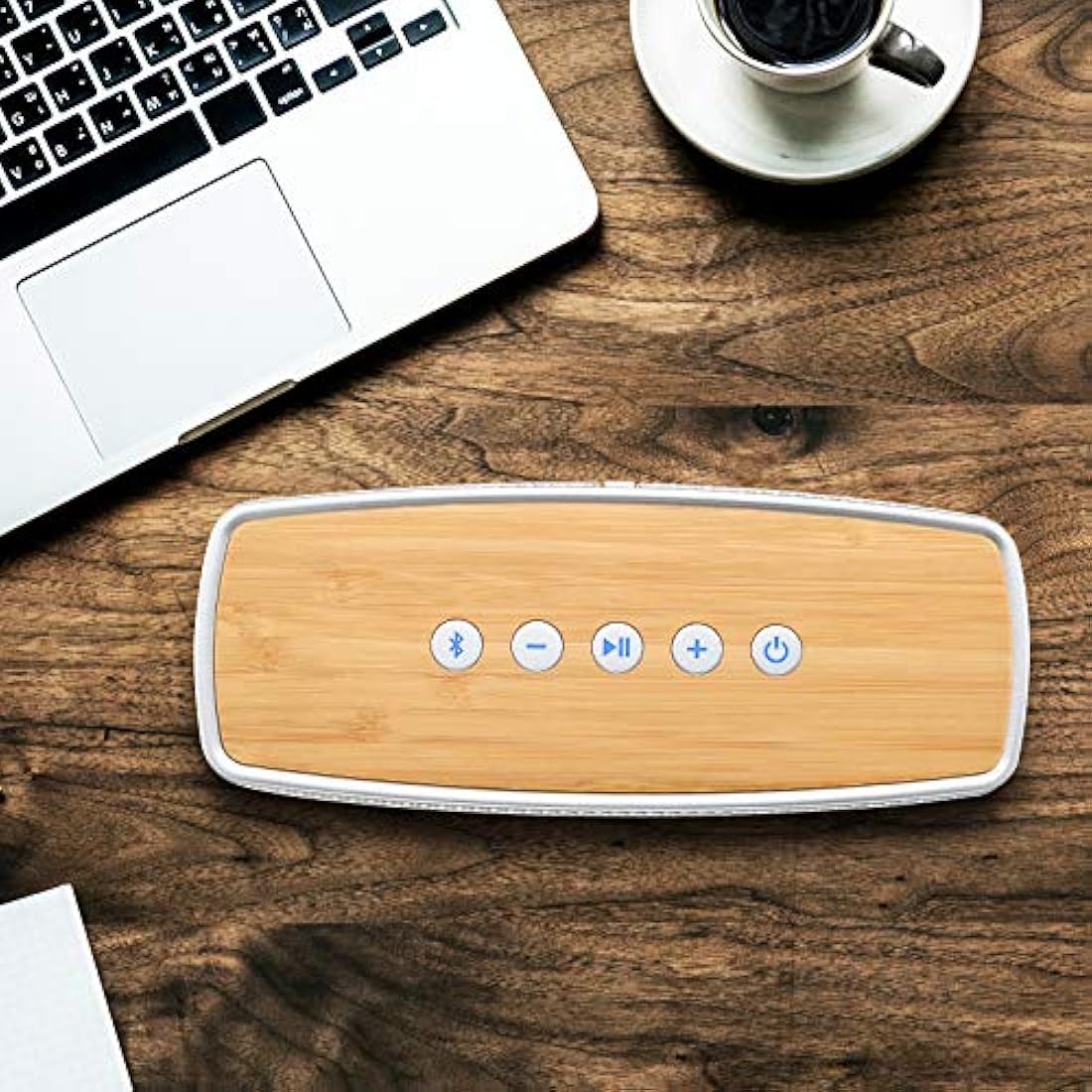 Altavoces Bluetooth COMISO, altavoz inalámbrico de 30 W de madera alta para el hogar y al aire libre, altavoz de subwoofer para sonido estéreo de graves súper bajos, Bluetooth V4.2 de 100 pies y 12H tiempo de reproducción
