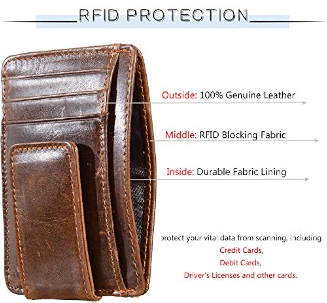 Hopsooken cartera con bolsillo frontal para hombre
