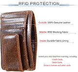 Hopsooken cartera con bolsillo frontal para hombre