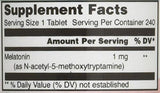 Tabletas de Melatonina 1 Mg Amazing Formulas 240 Veganas