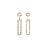 Aretes largos con diamantes de imitación para mujeres