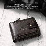 Cartera con cremallera para hombre bloqueo RFID MING CLAN