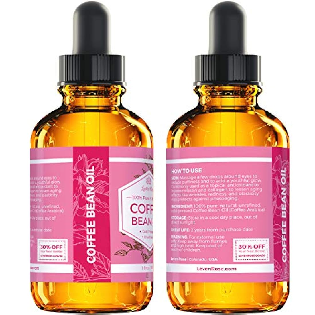 Leven Rose Aceite de granos de café 100% puro, natural