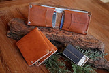 Billetera plegable de piel para hombre