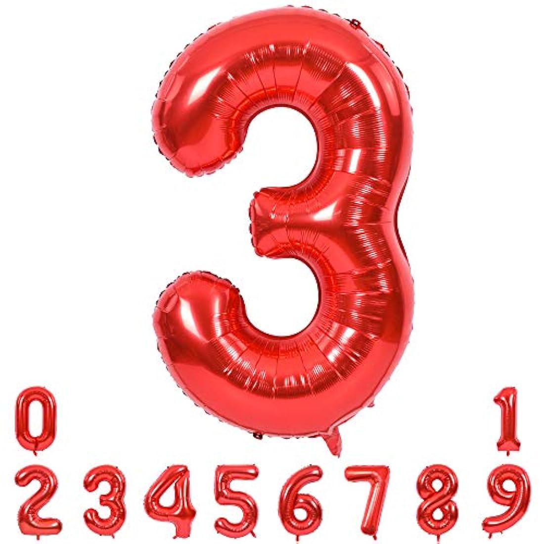 Globos rojos de 39.8 in de números grandes de 0 a 9