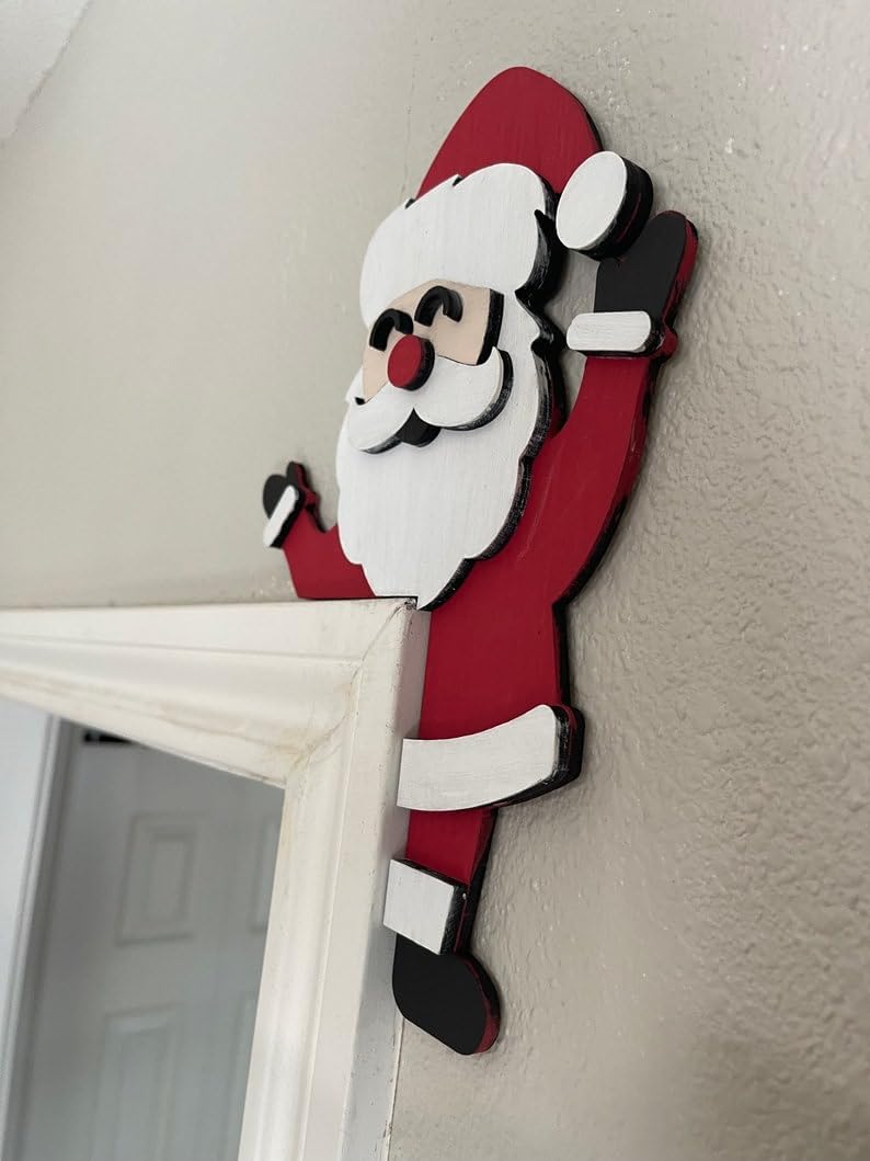 Adorno Navideño Puerta Santa Claus, Decoración Divertida, Modelo 2