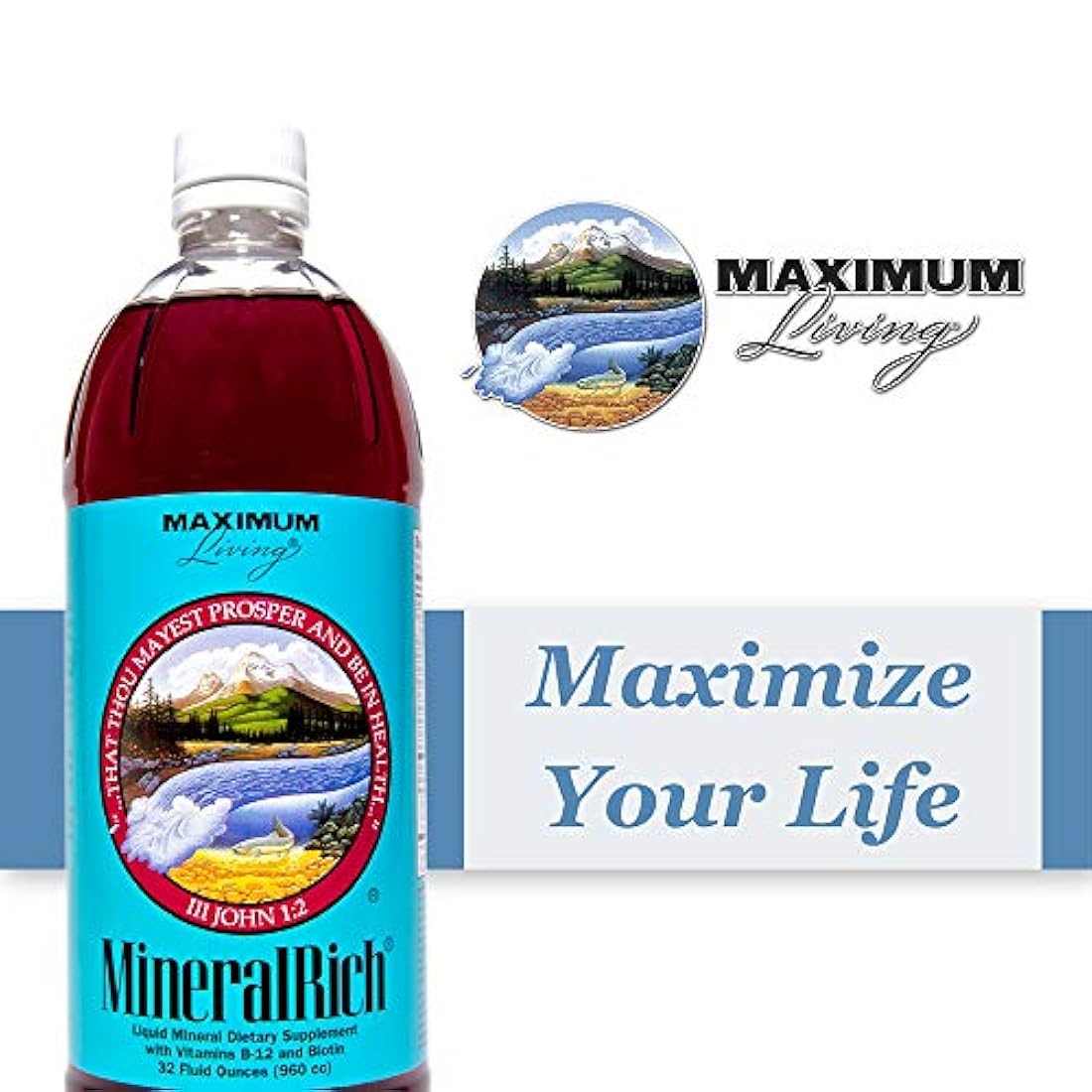 Suplemento de minerales minerales Maximum Living MineralRich, 32 onzas