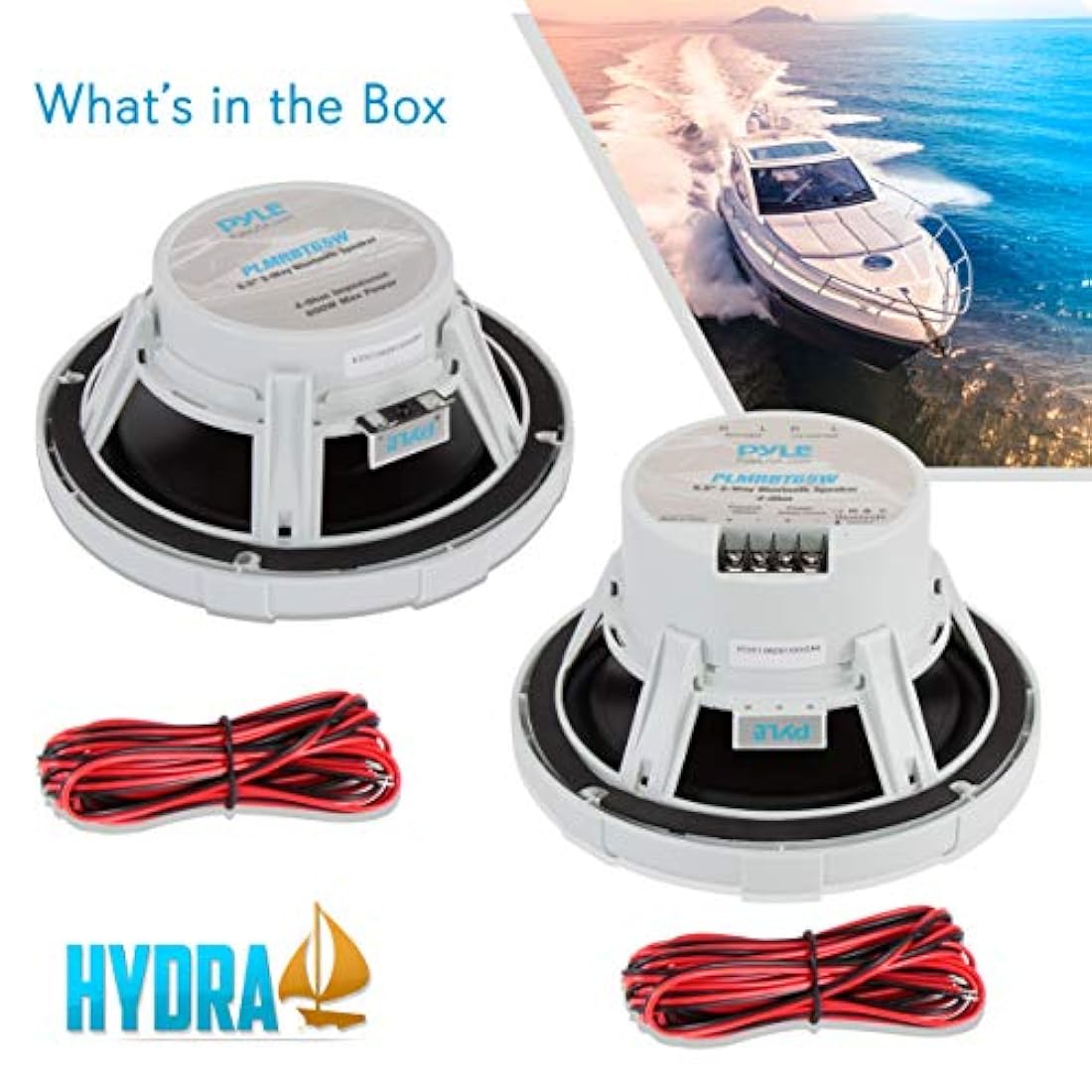 Parlantes de barco juego de 2 blanco PYLE PLMRBT65W