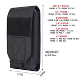 Heyqie Funda táctica negra Molle para teléfono móvil, resistente al agua, para iPhone 11, 12, 13, Pro Max, Samsung S22, S21, S20, FE Note 20, A02S, menos de 6.7 pulgadas, con 2 parches de bandera de EE. UU