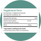 Suplemento Wholesome Organics Ajo orgánico sin olor 30 tab