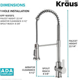 Grifo de cocina comercial de latón KPF-1691SFS Kraus