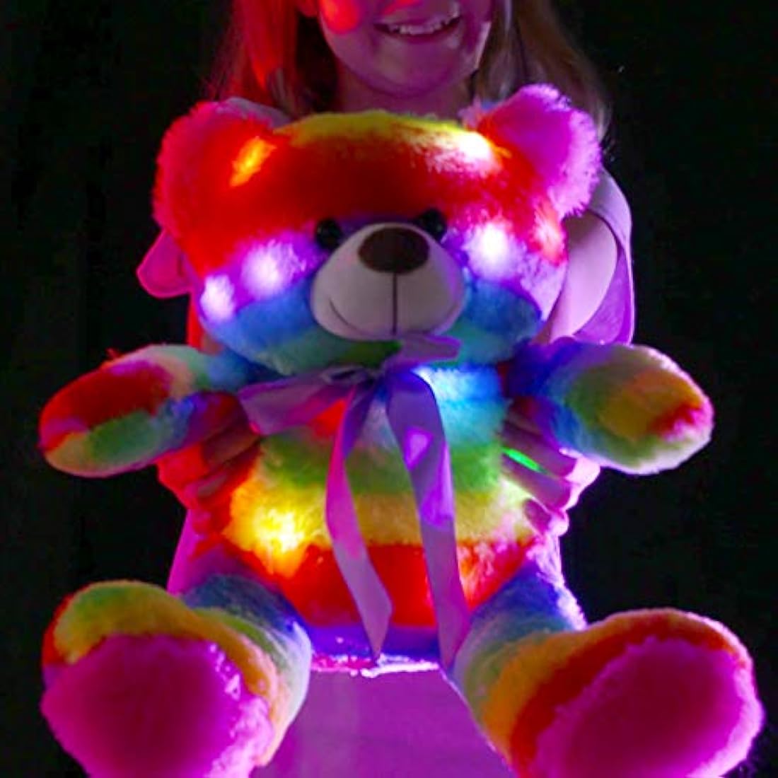 Oso de peluche luminoso con luz LED, juguete para dormir