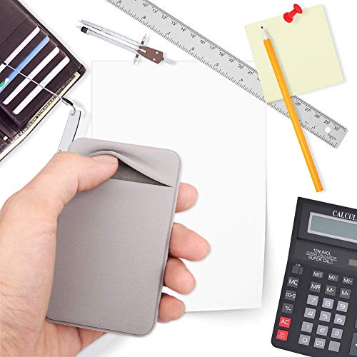 Paquete de 4 soportes para tarjetas de teléfono celular con adhesivo adhesivo para la parte posterior del teléfono, fundas elásticas para tarjetas de identificación, bolsillo para tarjetas de crédito, billetera para teléfonos inteligentes Android