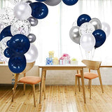 Juego de guirnalda de globos azul marino y plateado.