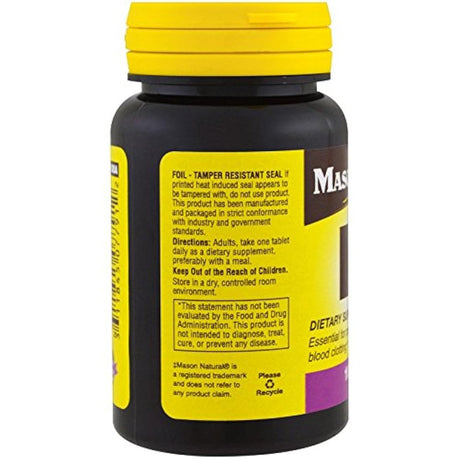 Mason Natural Vitamina K, 100 mcg, tabletas, 100 EA