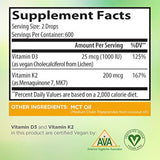 Vitamina vegana D3 K2 gotas líquidas con aceite de coco