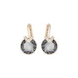 Aretes de cristales grises para mujer