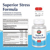 kal estrés B Mag glicinato, color blanco, 60 Count