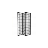 Oriental Furniture Pantalla Shoji de 5.9&nbsp;ft de alto, 3 paneles, color negro