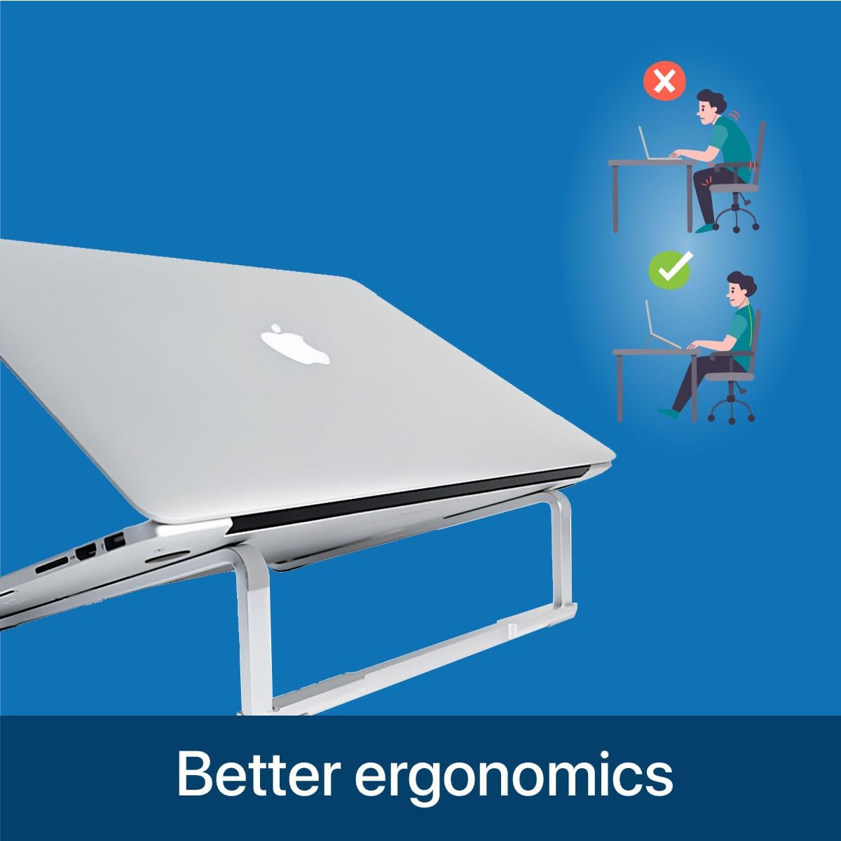 Soporte plegable para laptop ventilado universal de aluminio