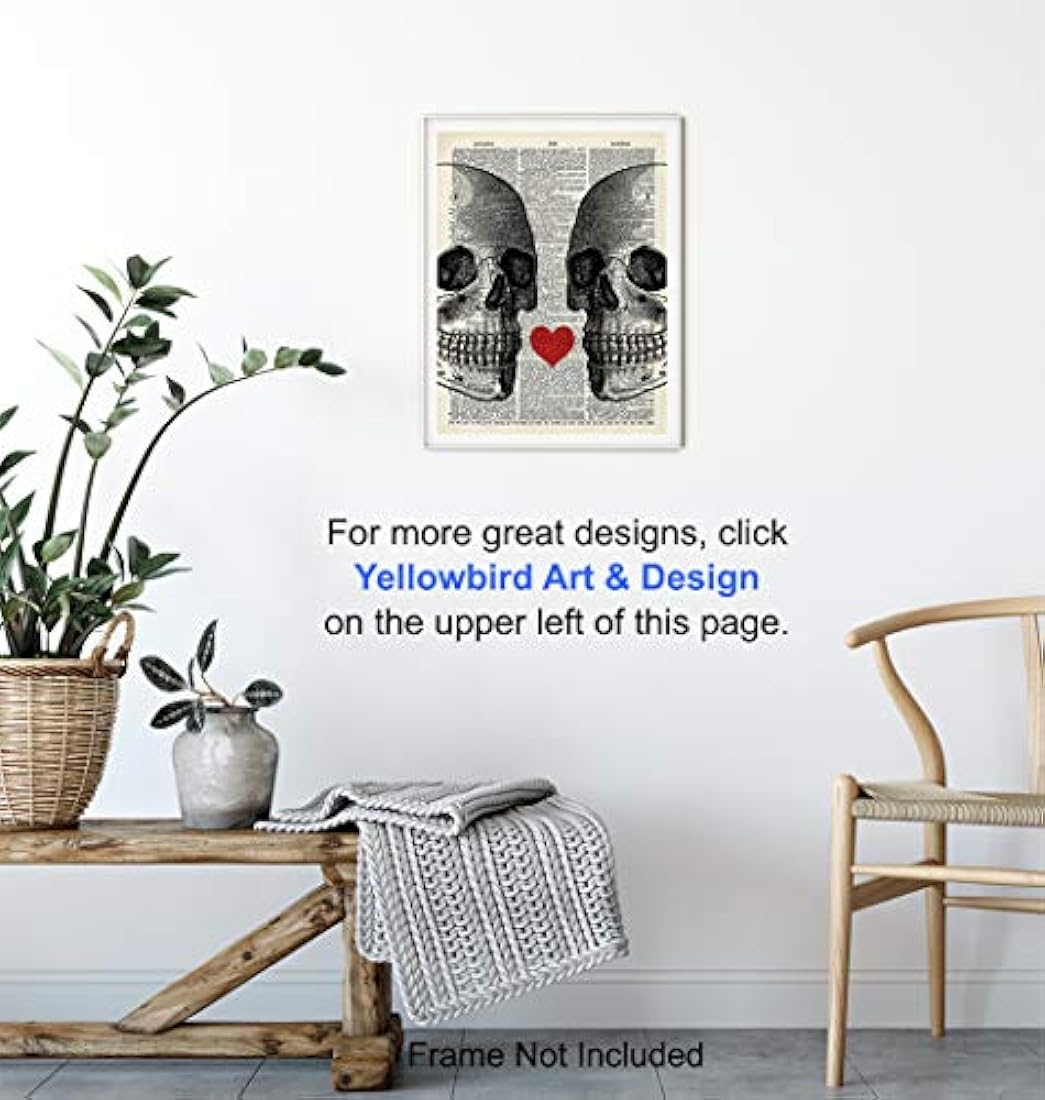 Decoración de pared de Corazón y calaveras 8x10 Sentimental
