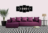 Mar encanto – Giclée moderno lona Prints estirada arte fases de la luna blanco y negro fotos a foto pinturas sobre lona arte de la pared para el hogar oficina decoración 16x48