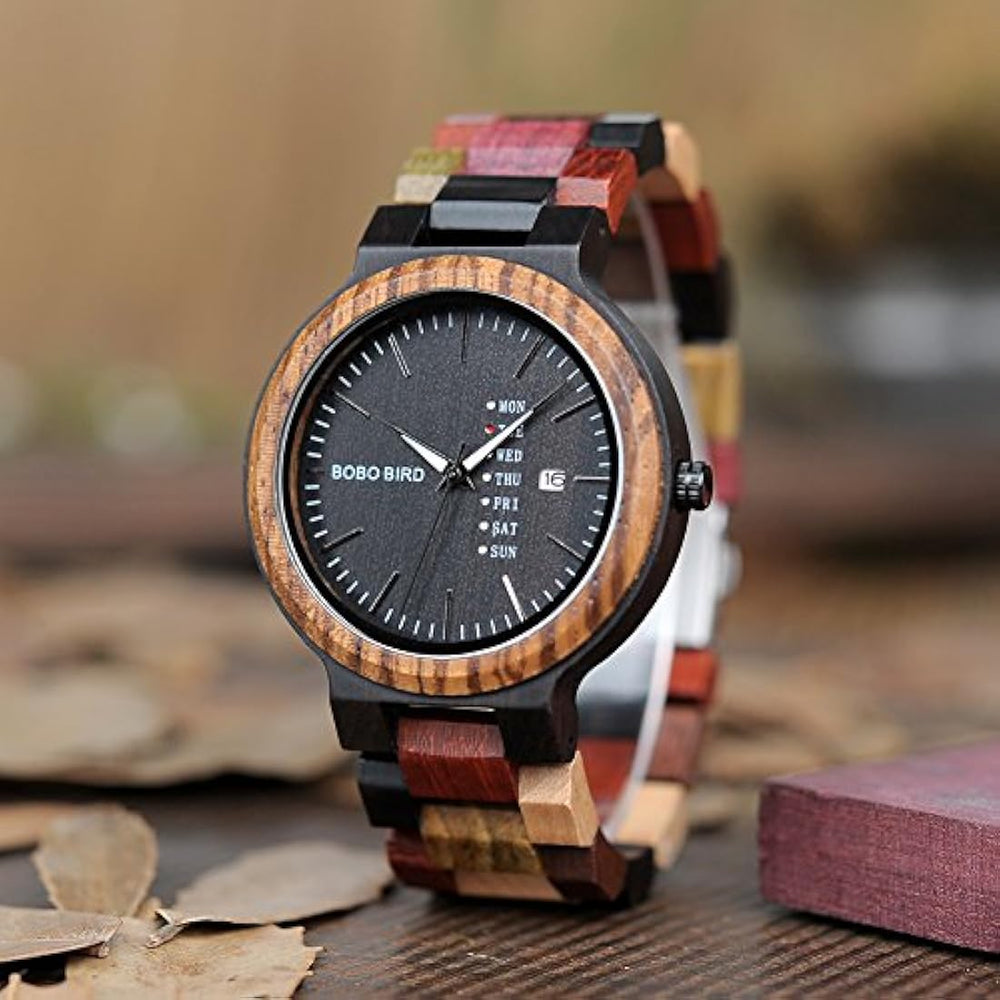 Reloj de madera natural Colorido