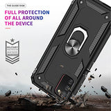 LeYi for Samsung Galaxy A03S Case, Samsung A03S Case with [2 Pack] Tempered Glass Screen Protector, [Military-Grade] Magnetic Ring Kickstand Protective Phone Case for Galaxy A03S (6.5 Inch), Black