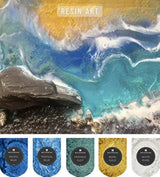 Pigmento de resina epoxi de 2 tonos MEYSPRING, polvo de mica de epoxi y resina de uso artístico, sin grumos ni residuos, sin explosión de resina, excelente para obras de arte, resina epoxi ecológica, resina UV, Multicolor, 100g
