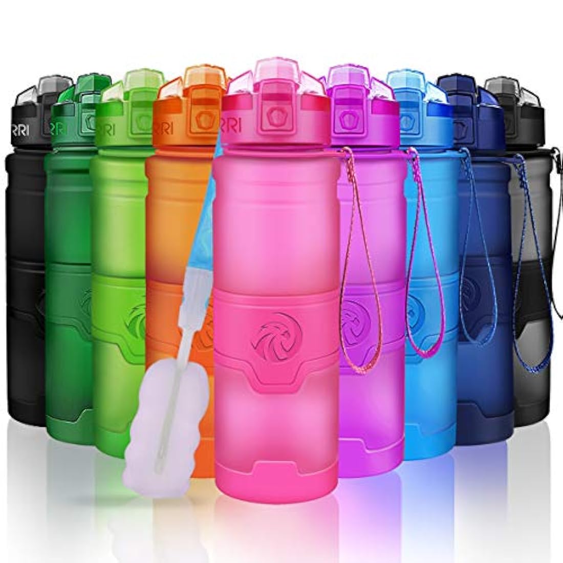 Botella de agua deportiva Zorri, 13.5, 17, 23.6 onzas, sin BPA, prueba de fugas, ligera, para exteriores, campamento, ciclismo, fitness, gimnasio, yoga, niños, adultos, botellas de bebida con filtro, tapa abierta con cerradura