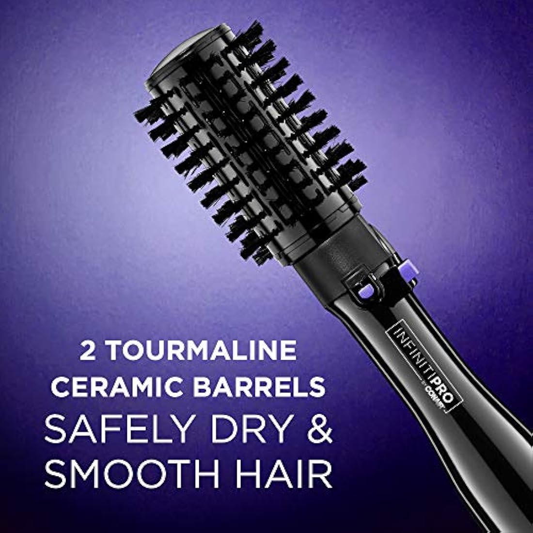 Peine redondo rotador para el cabello con aire caliente.